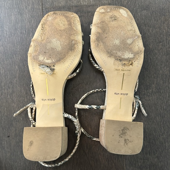 Dolce Vita snake embossed strappy sandals with block heel in size 8 - Picture 10 of 11